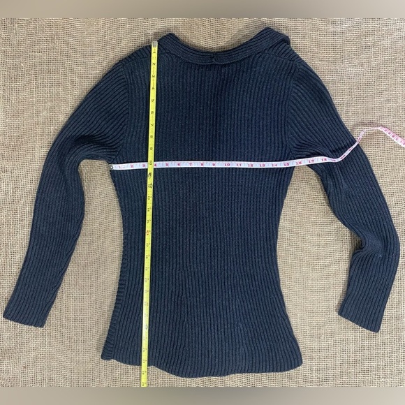 Lauren by Ralph Lauren Double Breasted Button Closure Cardigan, Sz M, Dark Grey - Picture 7 of 7